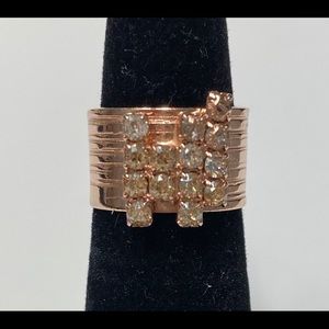 Copper and Crystal Ring